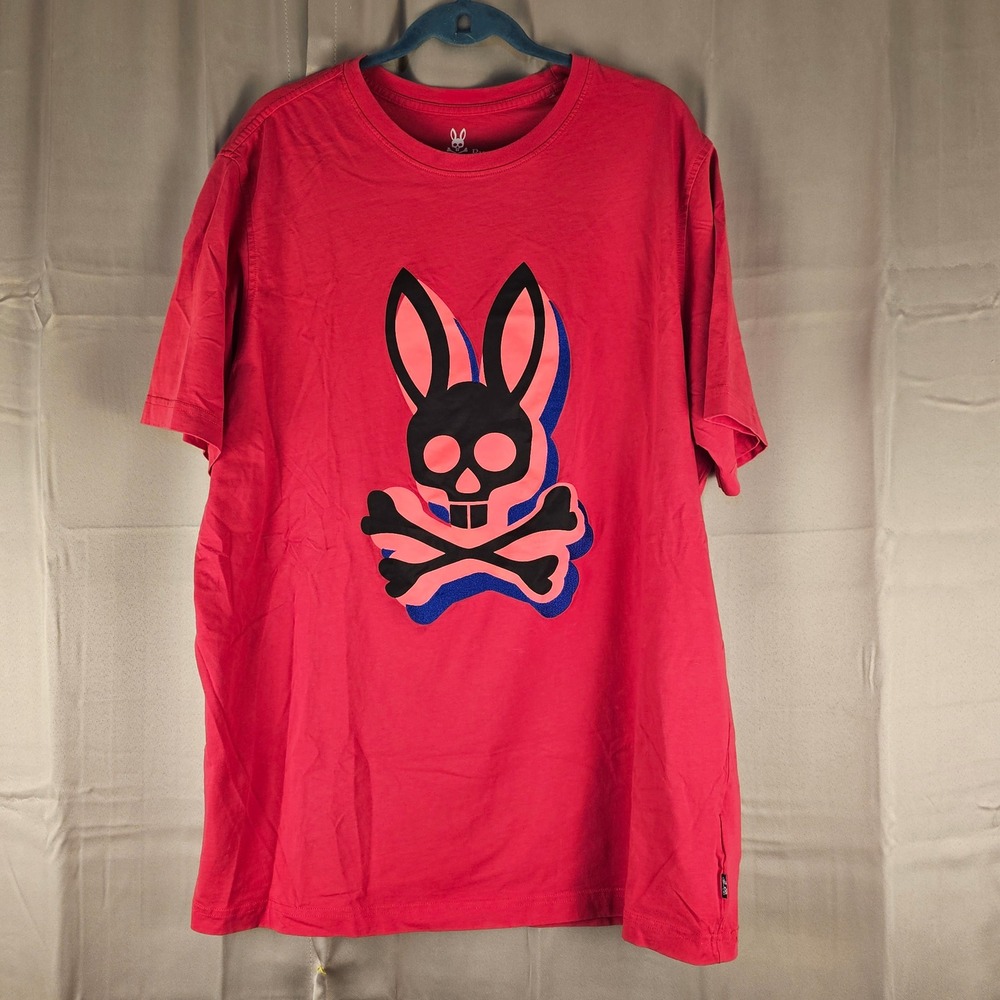 Psycho Bunny Mens Pink Short Sleeve Tshirt 1XLT 1 XL Tall